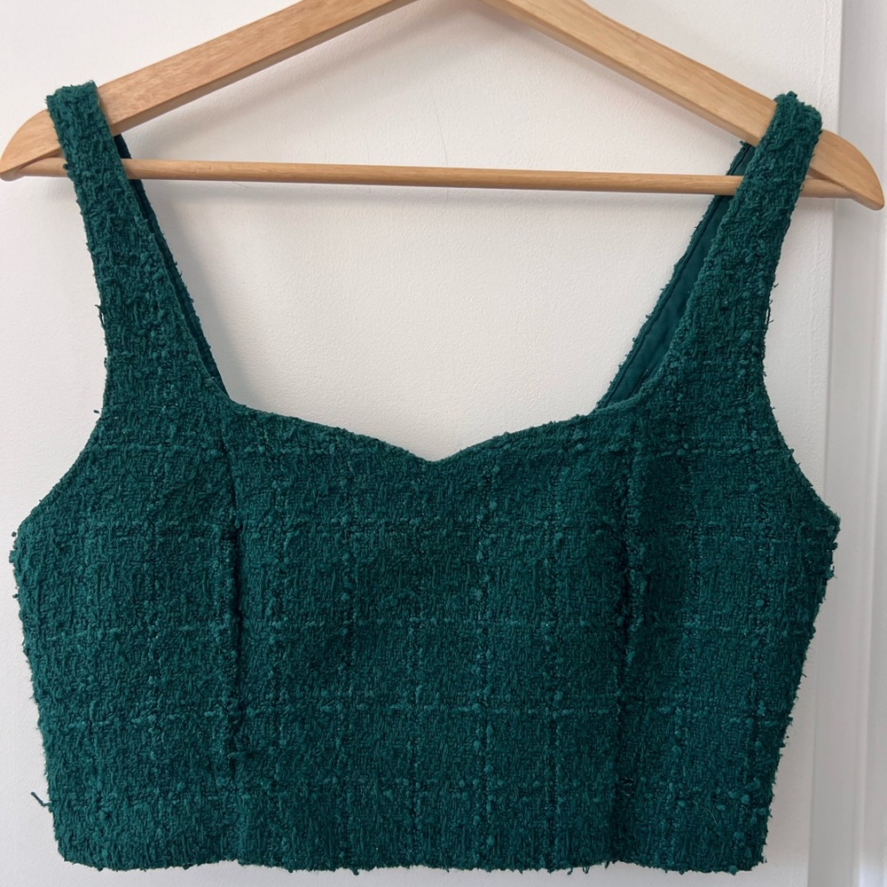 Abercrombie & Fitch Teal Textured Crop Top